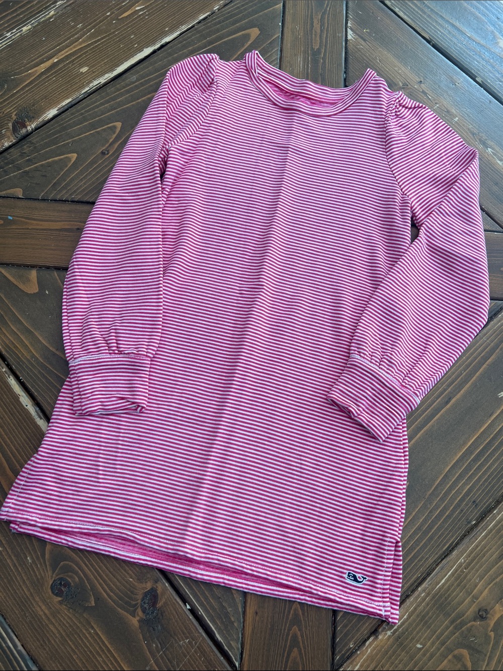 Girls' Pink Vinyard Vines Striped Long-Sleeve Tunic Top